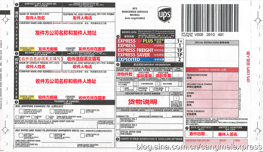 锦辉国际快递告诉您国际快递单据应该如何填写